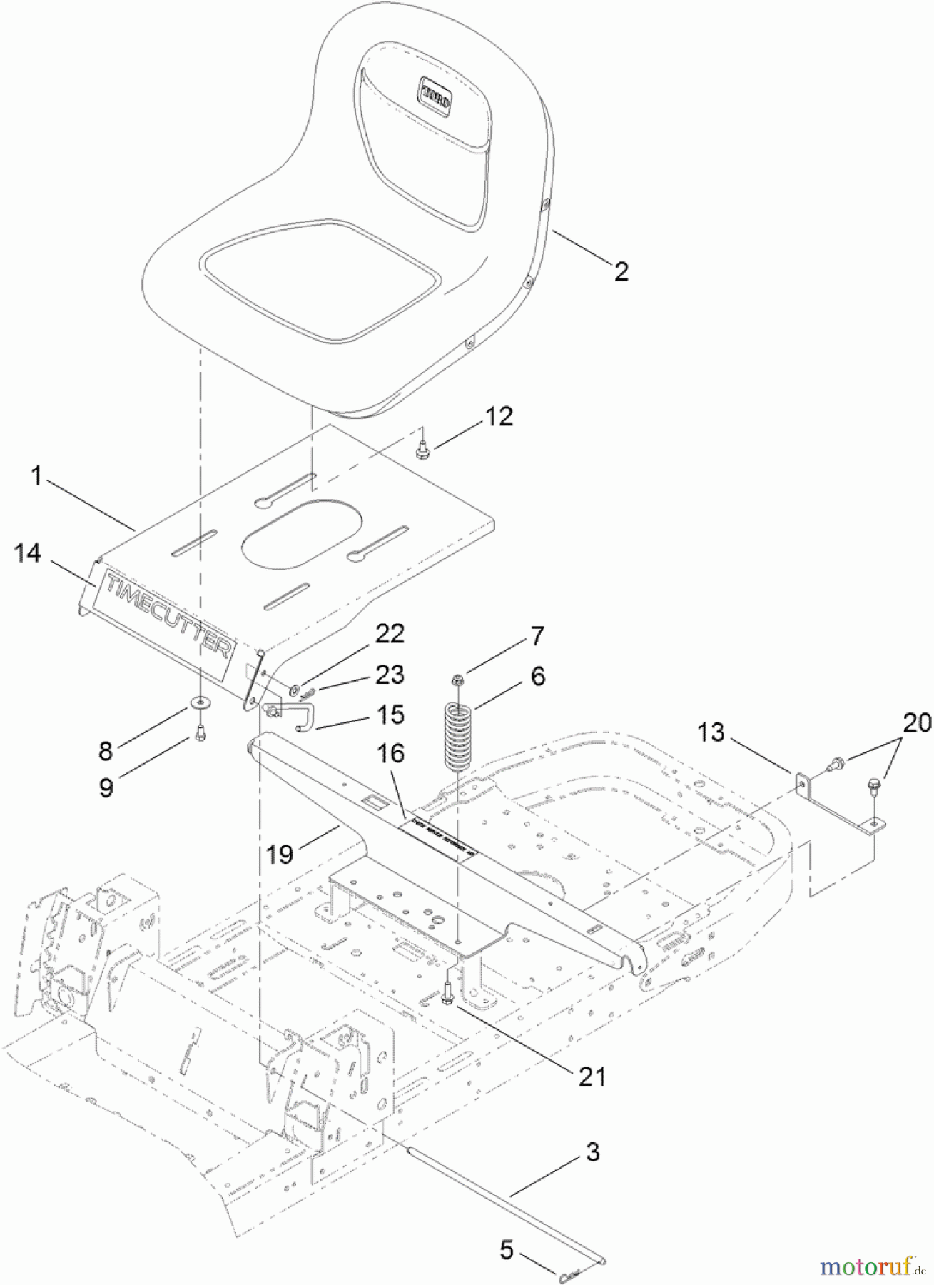  Toro Neu Mowers, Zero-Turn 74622 (4200) - Toro TimeCutter SS 4200 Riding Mower, 2011 (311000001-311999999) SEAT ASSEMBLY