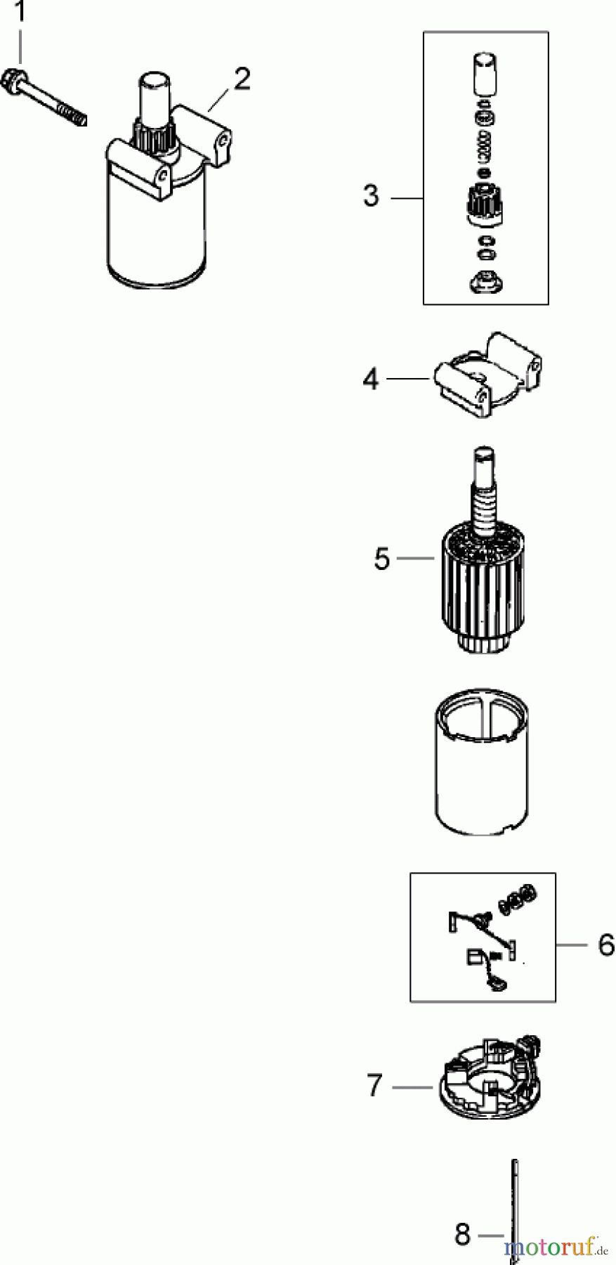 Toro Neu Mowers, Zero-Turn 74702 (18-52ZX) - Toro 18-52ZX TimeCutter ZX Riding Mower, 2004 (240000001-240000199) STARTER ASSEMBLY KOHLER CV492S-27525