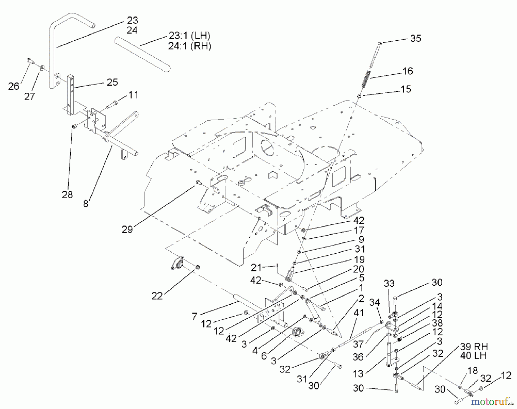  Toro Neu Mowers, Zero-Turn 74802 (19-52ZX) - Toro 19-52ZX TimeCutter ZX Riding Mower, 2004 (240000159-240999999) MOTION CONTROL ASSEMBLY