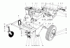 Toro 62923 - 5 hp Lawn Vacuum, 1977 (7000001-7999999) Pièces détachées ENGINE AND BASE ASSEMBLY (MODEL 62923)