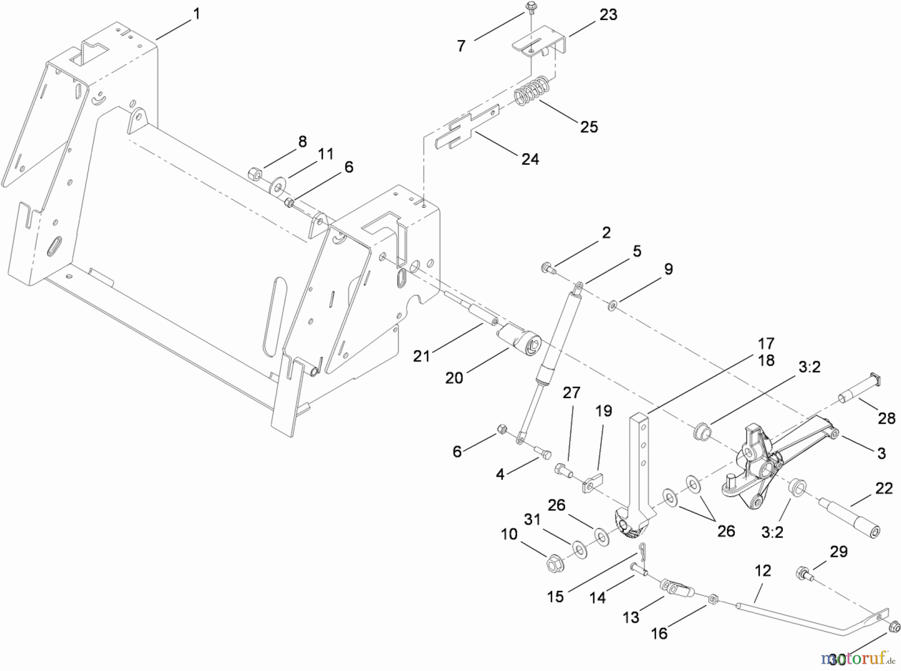  Toro Neu Mowers, Zero-Turn 74824 (ZX6050) - Toro TITAN ZX6050 Zero-Turn-Radius Riding Mower, 2010 (310000001-310999999) MOTION CONTROL ASSEMBLY