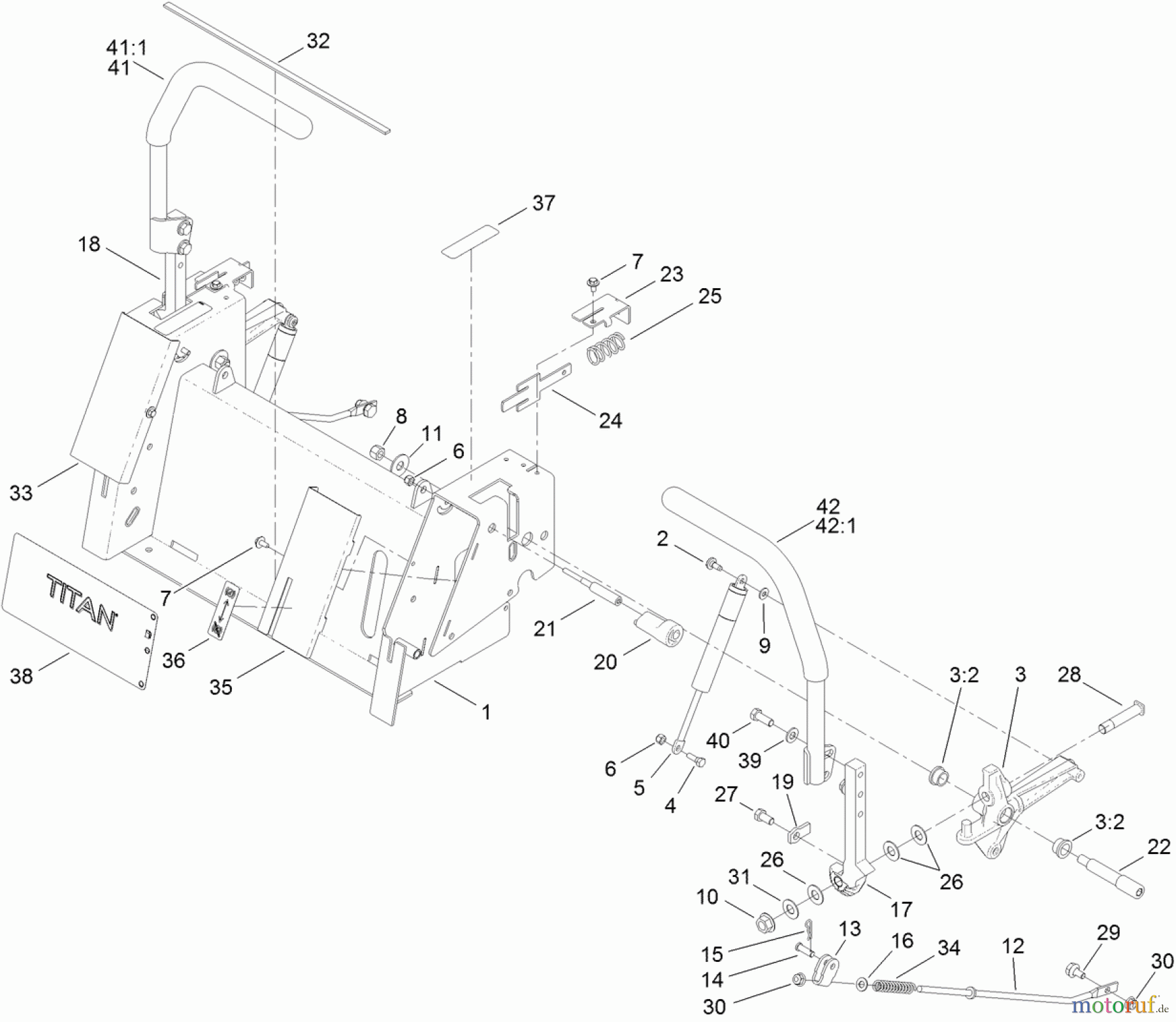  Toro Neu Mowers, Zero-Turn 74841 (ZX4820) - Toro TITAN ZX4820 Zero-Turn-Radius Riding Mower, 2012 (SN 312000001-312999999) MOTION CONTROL ASSEMBLY