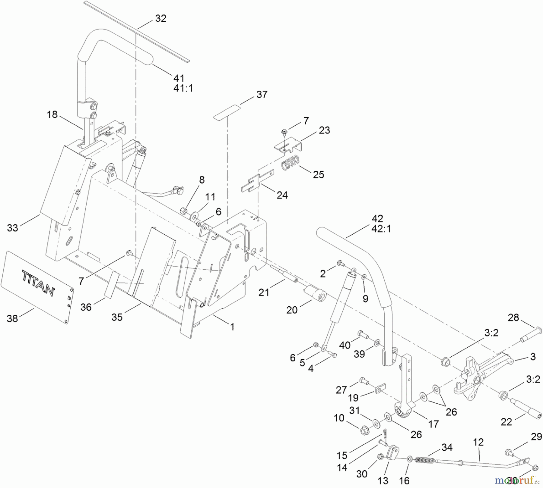  Toro Neu Mowers, Zero-Turn 74843 (ZX6020) - Toro TITAN ZX6020 Zero-Turn-Radius Riding Mower, 2012 (SN 312000001-312999999) MOTION CONTROL ASSEMBLY