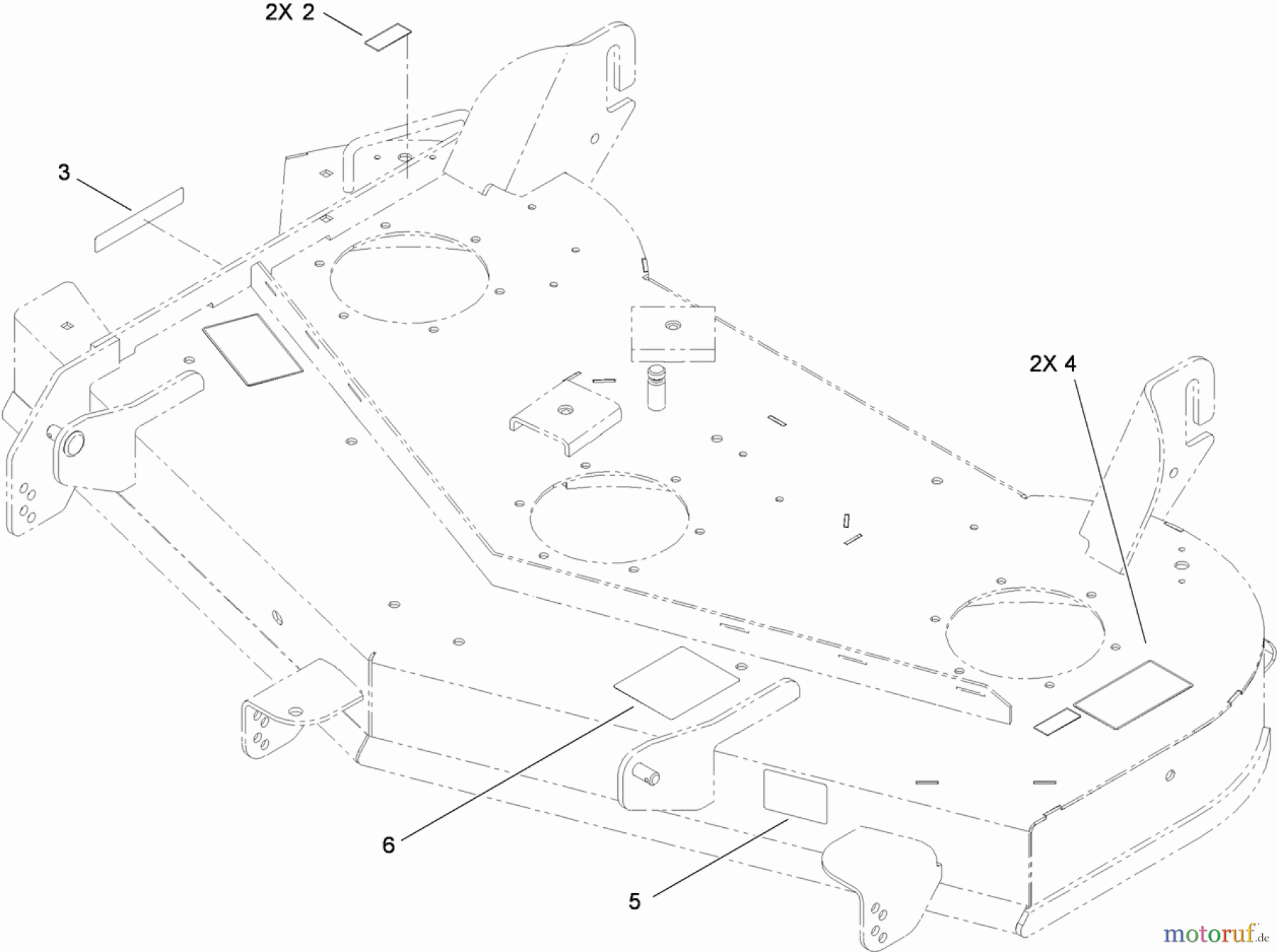  Toro Neu Mowers, Zero-Turn 74912 (ZX4800) - Toro TITAN ZX4800 Zero-Turn-Radius Riding Mower, 2010 (310000001-310999999) 48 INCH DECK DECAL ASSEMBLY NO. 119-3383