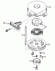 Toro 38120 (S-200) - S-200 Snowthrower, 1984 (4000001-4999999) Pièces détachées SHROUD & REWIND STARTER NO. 590537 ENGINE TECUMSEH MODEL NO. AH520 TYPE 1602A & 1603B