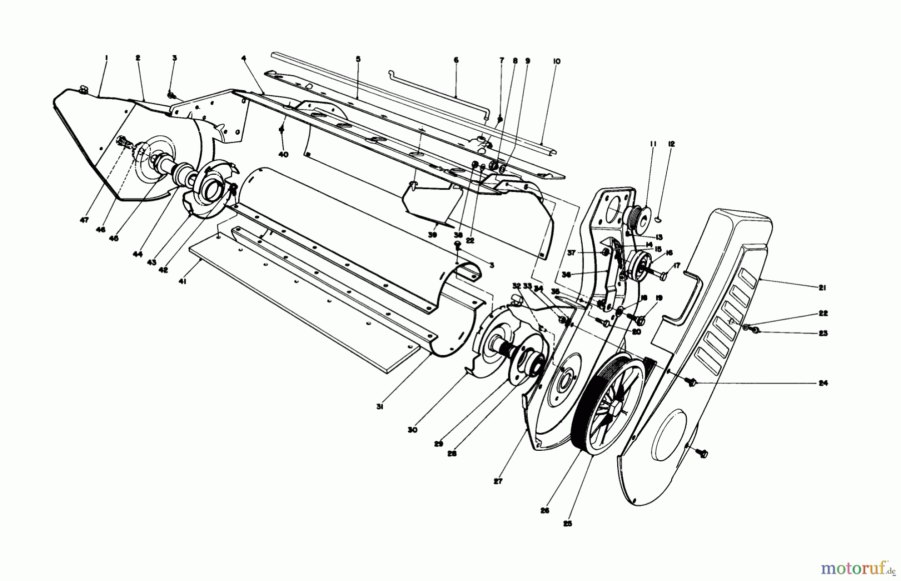  Toro Neu Snow Blowers/Snow Throwers Seite 1 38235 (S-200) - Toro S-200 Snowthrower, 1982 (2000001-2999999) LOWER MAIN FRAME ASSEMBLY