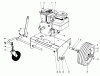 Toro 62933 - 5 hp Lawn Blower, 1984 (4000001-4999999) Pièces détachées ENGINE AND BASE ASSEMBLY