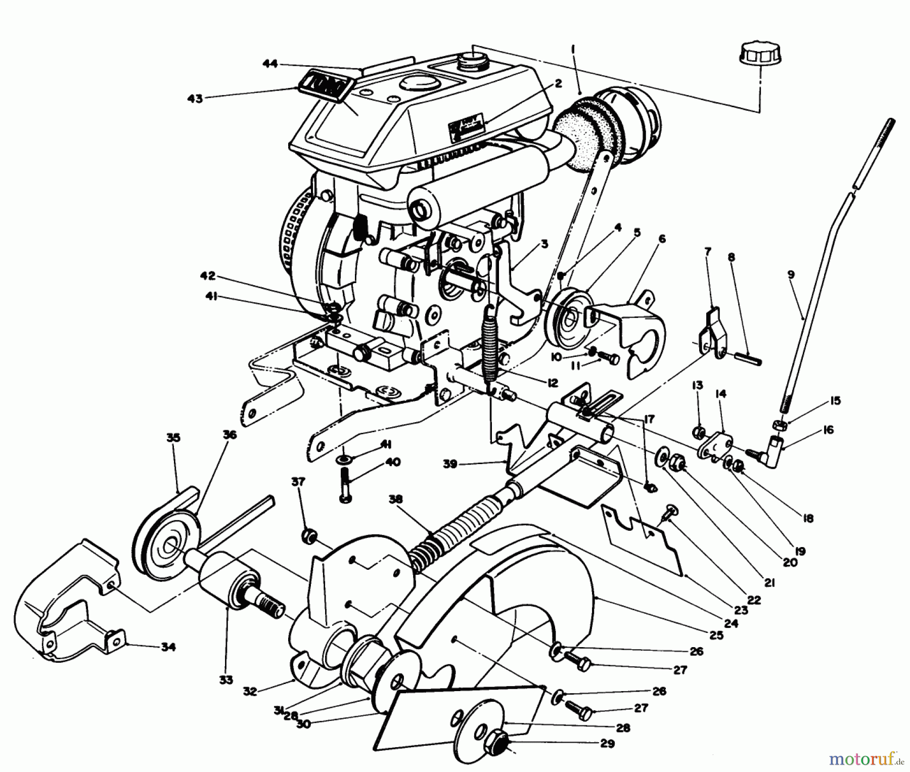  Toro Neu Edgers 58402 - Toro 2 hp Edger, 1985 (5000001-5999999) ENGINE & BLADE ASSEMBLY