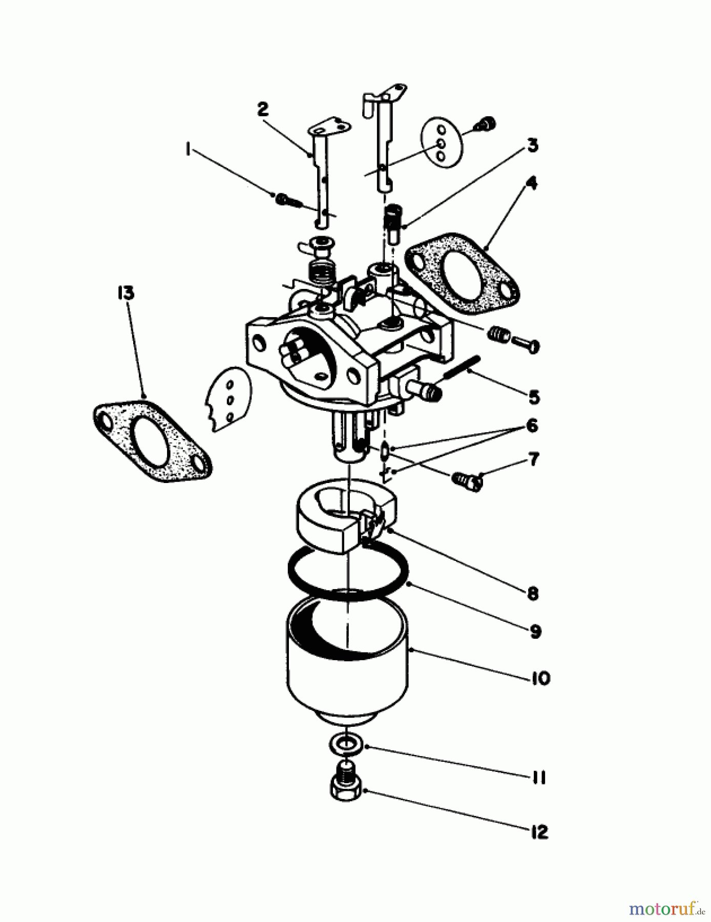  Toro Neu Engines 59250 - Toro Replacement Engine, 2-Cycle (Blade Brake Clutch), 1984 (4000001-4999999) CARBURETOR ASSEMBLY