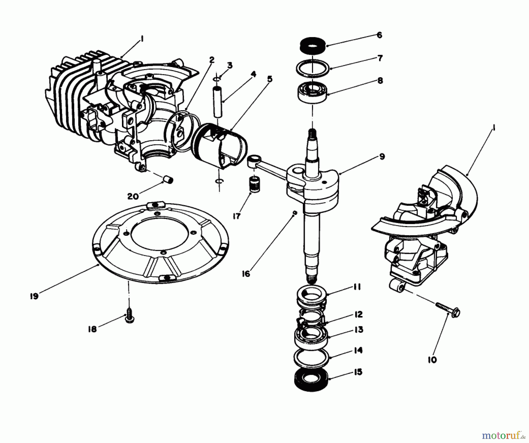  Toro Neu Engines 59250 - Toro Replacement Engine, 2-Cycle (Blade Brake Clutch), 1984 (4000001-4999999) SHORT BLOCK ASSEMBLY