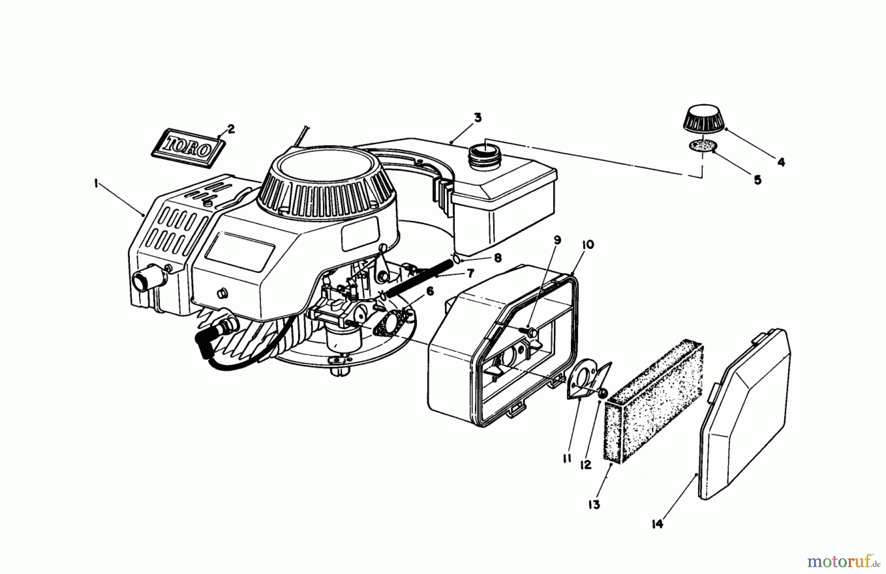  Toro Neu Engines 59255 - Toro Replacement Engine, 2-Cycle (Zone Start), 1984 (4000001-4999999) ENGINE ASSEMBLY
