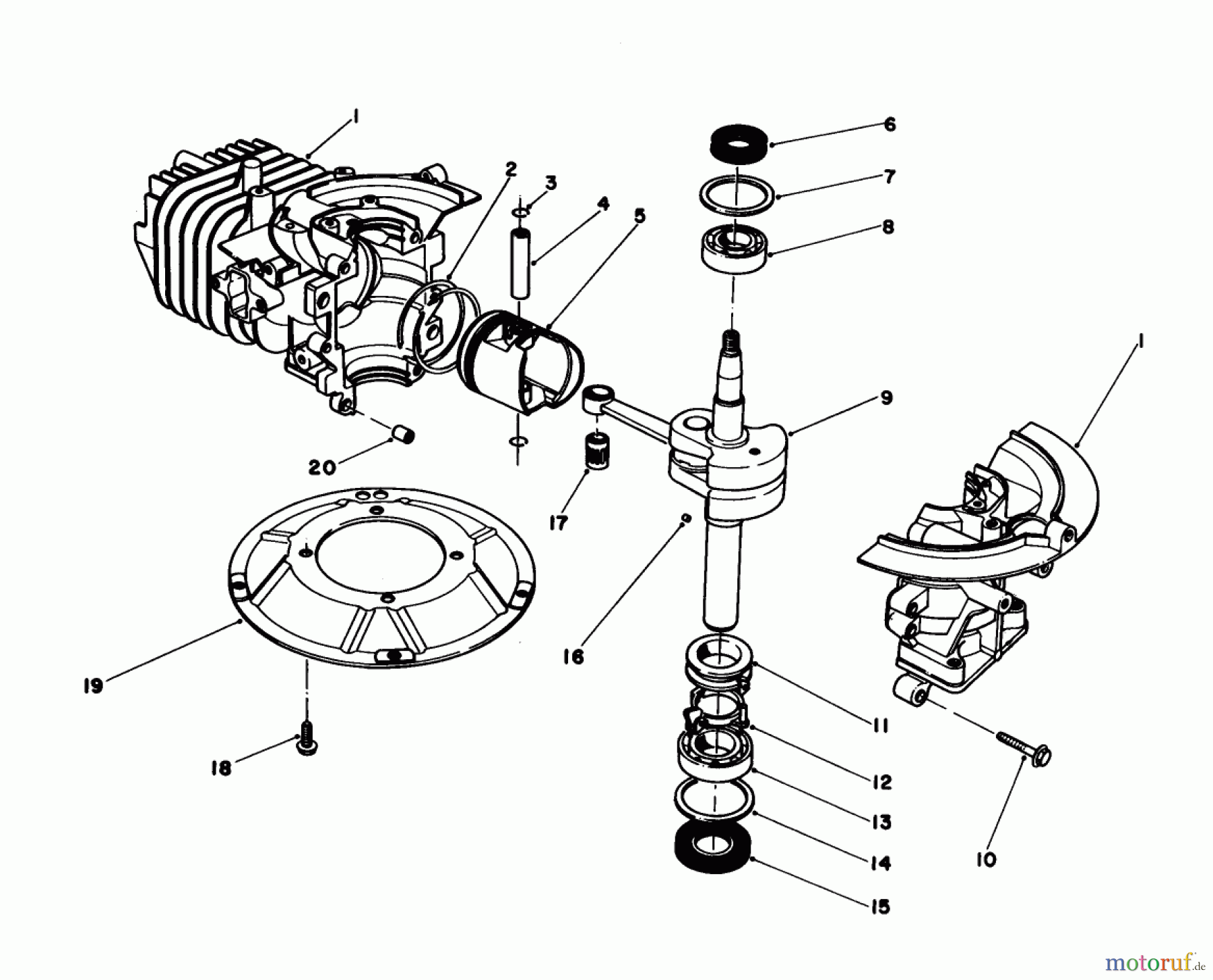  Toro Neu Engines 59255 - Toro Replacement Engine, 2-Cycle (Zone Start), 1984 (4000001-4999999) SHORT BLOCK ASSEMBLY
