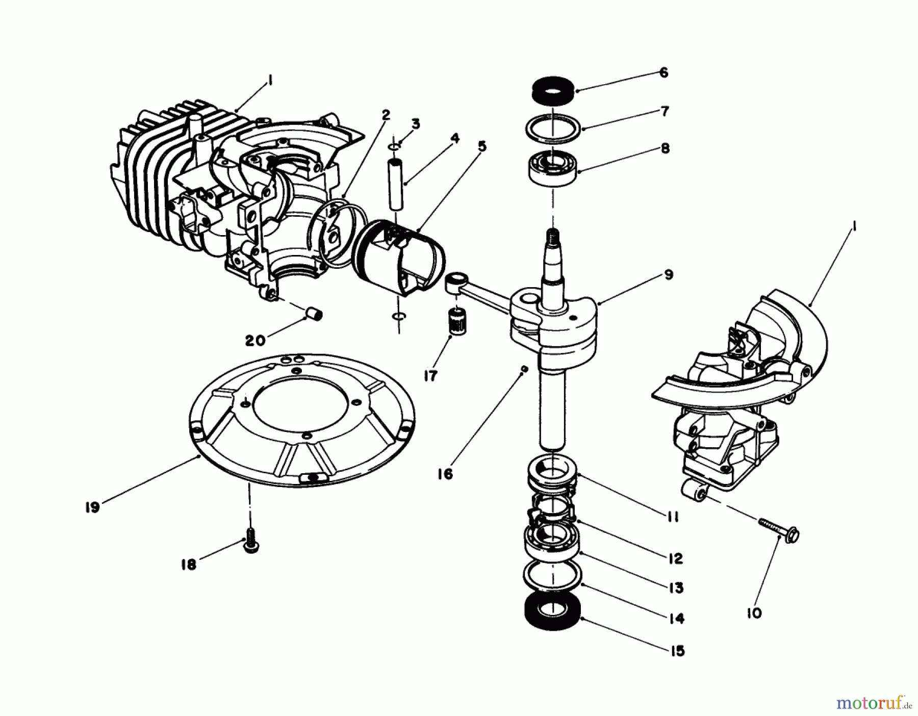  Toro Neu Engines 59257 - Toro Replacement Engine, 2-Cycle (Zone Start), 1985 (5000001-5999999) SHORT BLOCK ASSEMBLY