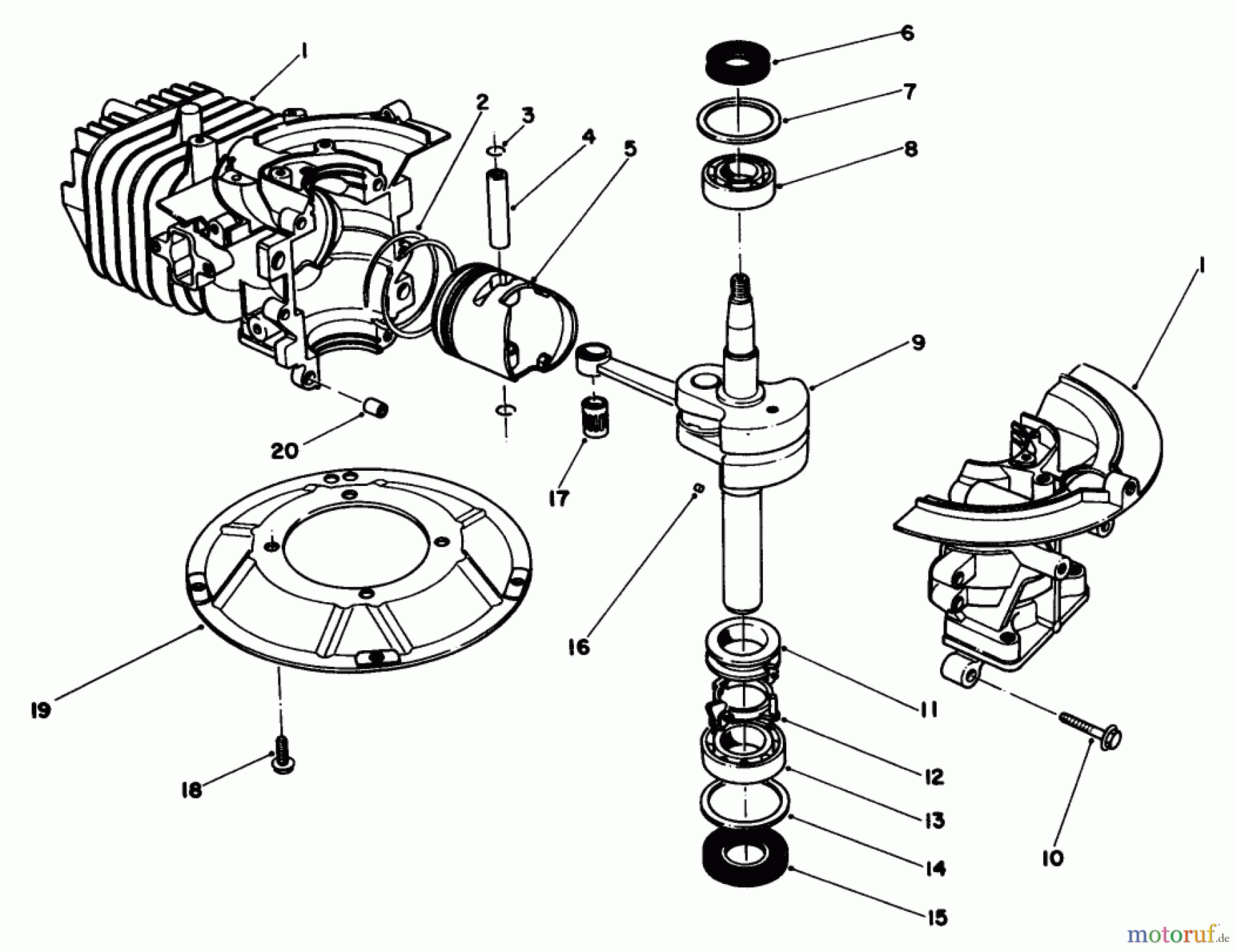  Toro Neu Engines 59260 - Toro Replacement Engine, 2-Cycle, 1985 (500001-599999) SHORT BLOCK ASSEMBLY