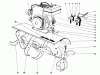 Toro 58235 - 26" Tiller, 1975 (5000001-5999999) Pièces détachées TINE AND ENGINE ASSEMBLY