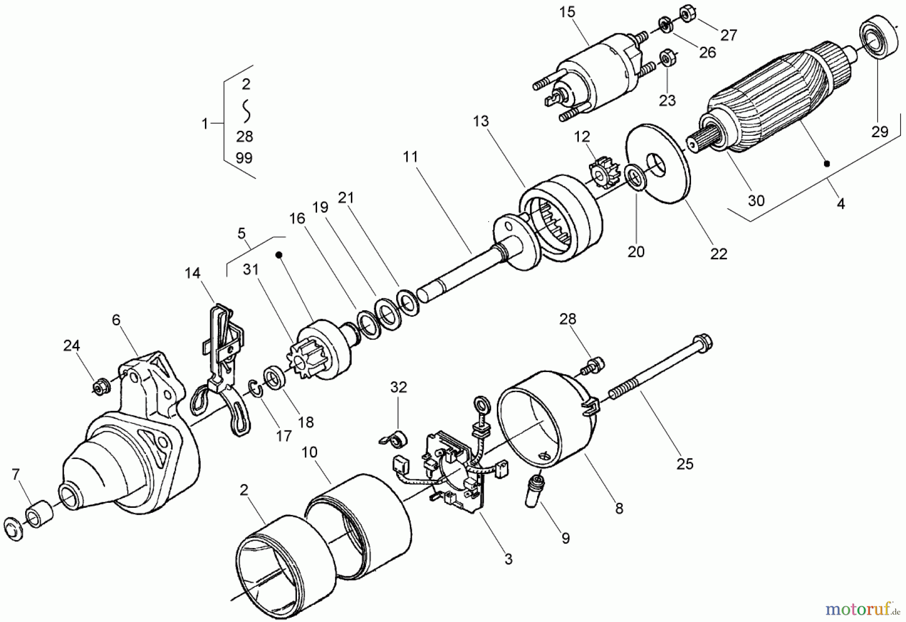 Compact Utility Loaders 22336 - Toro Dingo 320-D Compact Utility Loader (SN: 270000001 - 270999999) (2007) STARTER ASSEMBLY