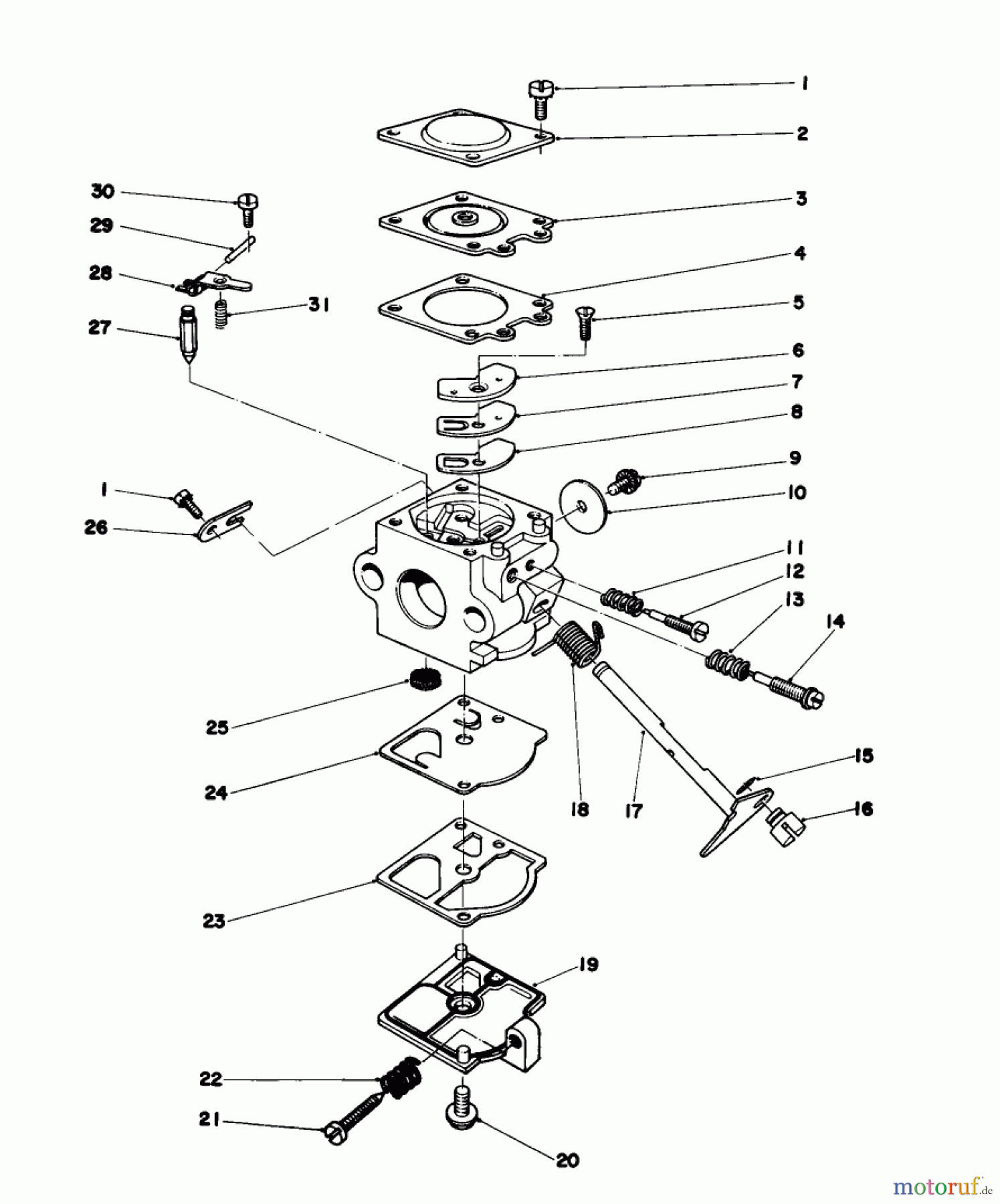 Laubbläser / Laubsauger 30940 - Toro 40cc Back Pack Blower (SN: 0000001 - 0999999) (1980) CARBURETOR ASSEMBLY