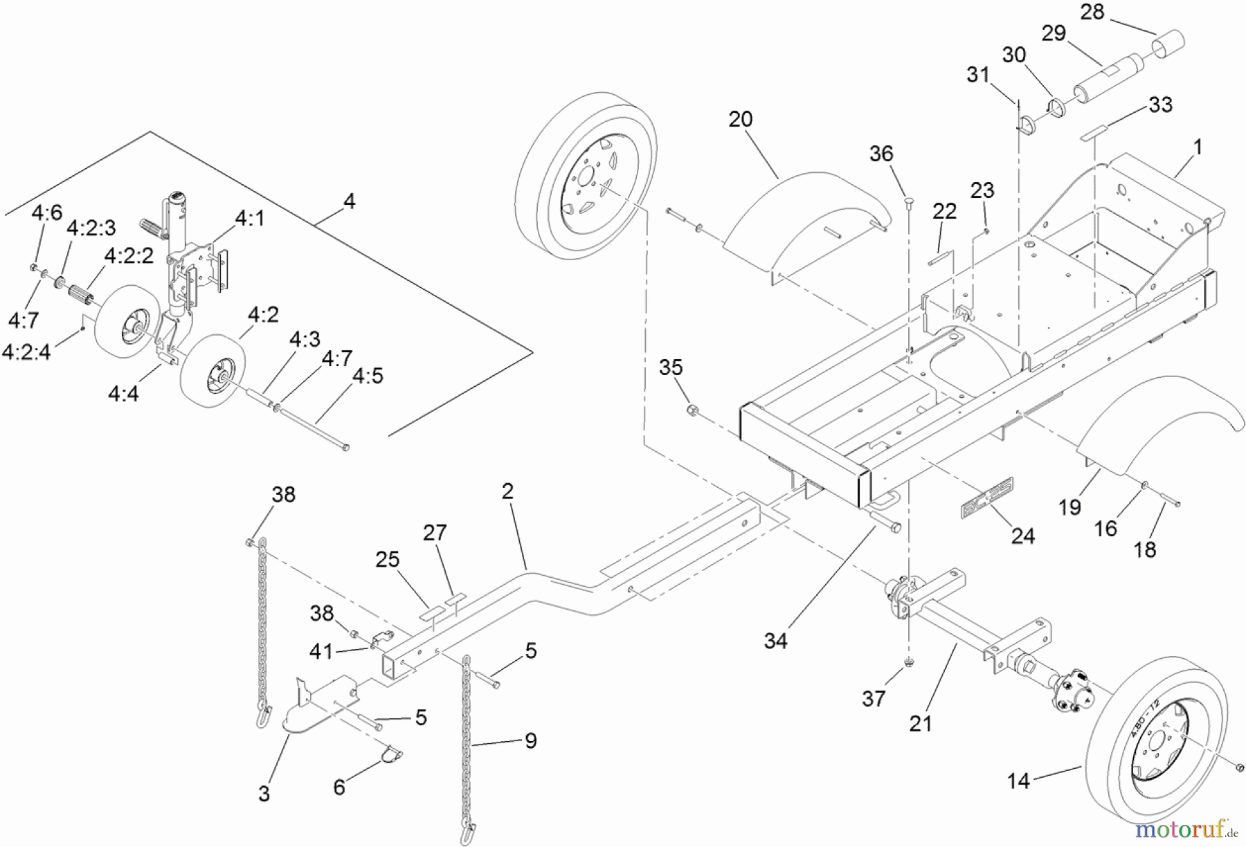  Laubbläser / Laubsauger 32614 - Toro BC-25 Brush Chipper (SN: 312000001 - 312999999) (2012) MAIN FRAME ASSEMBLY