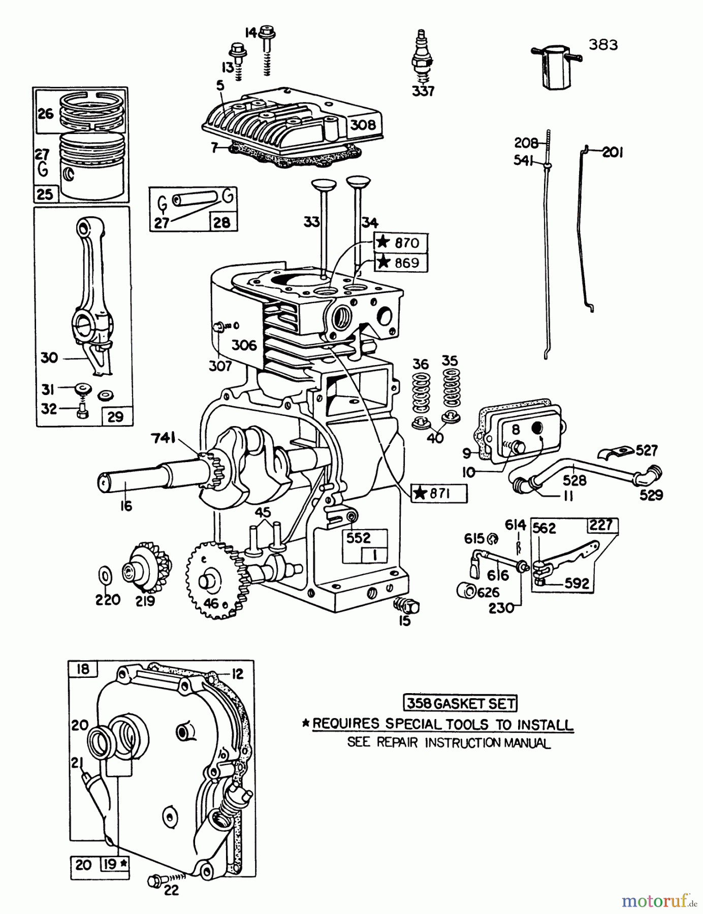 Laubbläser / Laubsauger 62912 - Toro 5 hp Lawn Vacuum (SN: 5000001 - 5999999) (1985) ENGINE BRIGGS & STRATTON MODEL NO. 130202-1640-01 #1