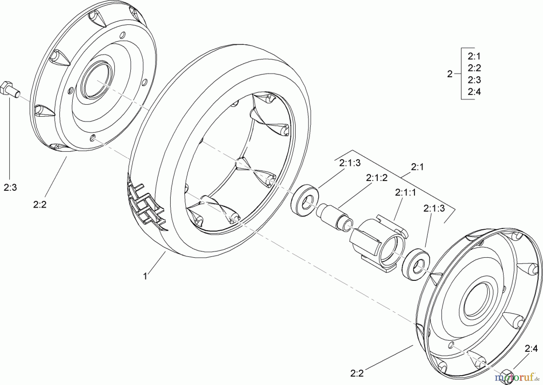 Rasenmäher 22178TE - Toro 53cm Heavy-Duty Rear Bagger Mower (SN: 290000001 - 290999999) (2009) FRONT WHEEL AND TIRE ASSEMBLY NO. 100-2870