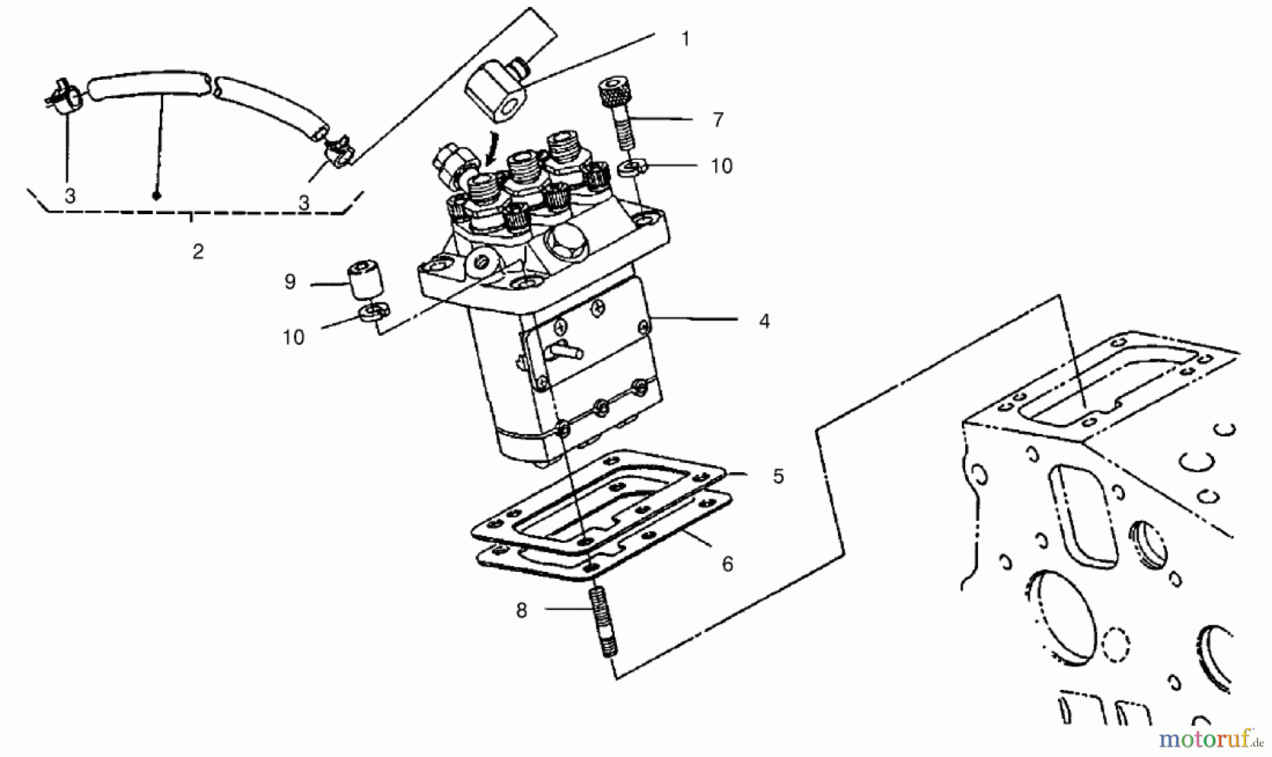  Compact Utility Loaders 22302TE - Toro Dingo 220-D Traction Unit (SN: 990001 - 999999) (1999) INJECTION PUMP ASSEMBLY
