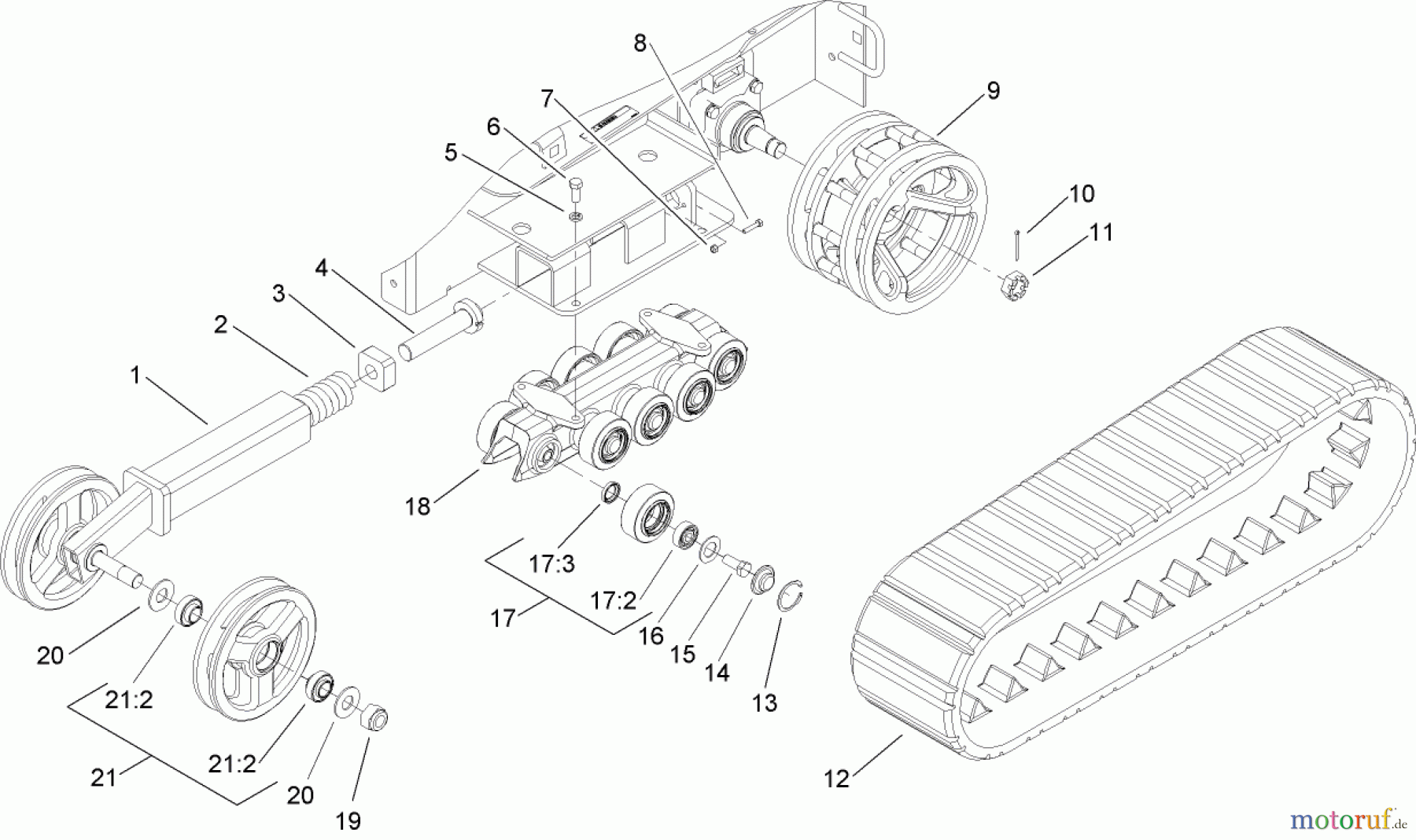 Compact Utility Loaders 22307 - Toro Dingo TX 425 Wide Track Compact Utility Loader (SN: 240000301 - 240000500) (2004) TRACK AND TRACTION ASSEMBLY