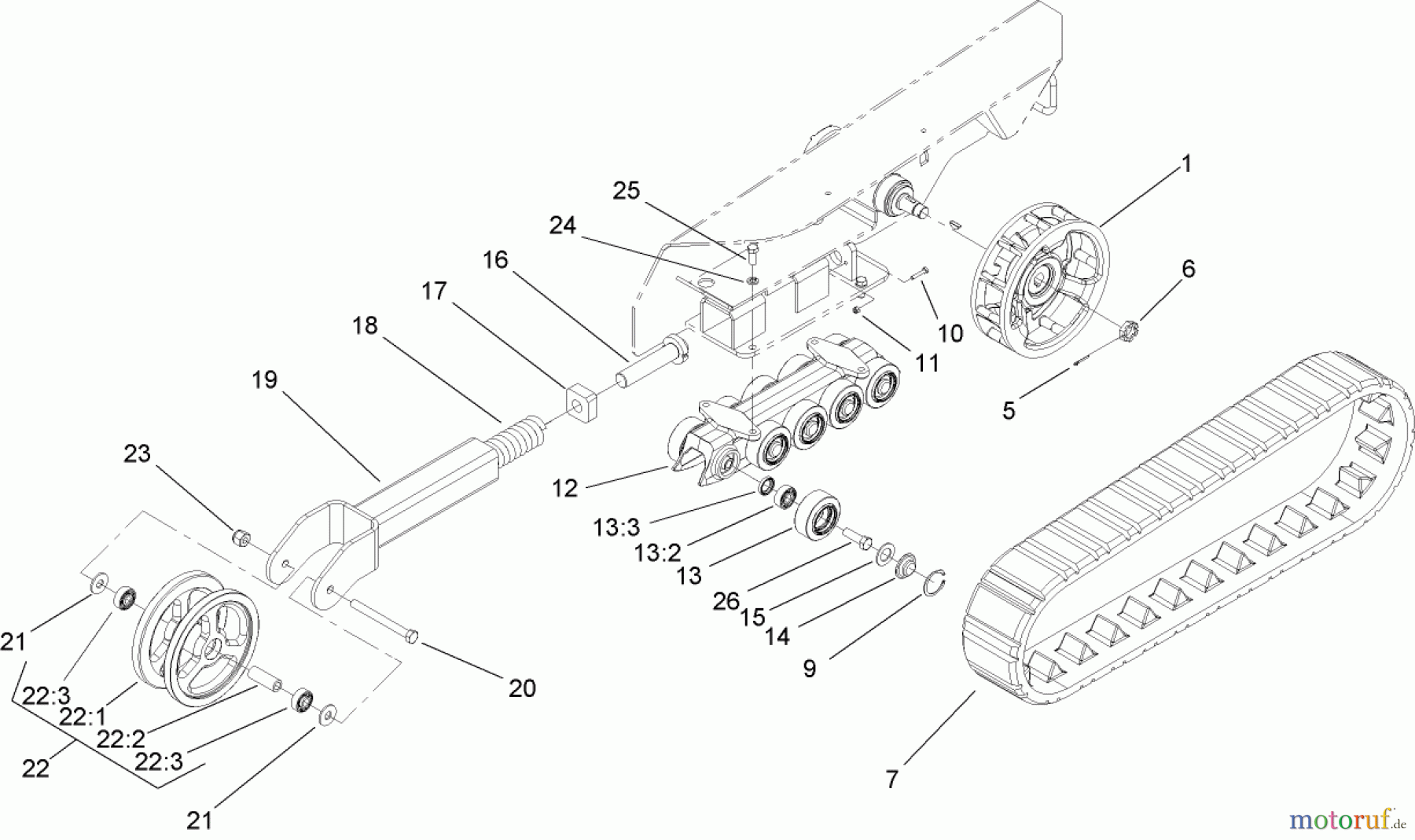  Compact Utility Loaders 22308 - Toro Dingo TX 413 Compact Utility Loader (SN: 240000001 - 240000200) (2004) TRACK AND TRACTION ASSEMBLY