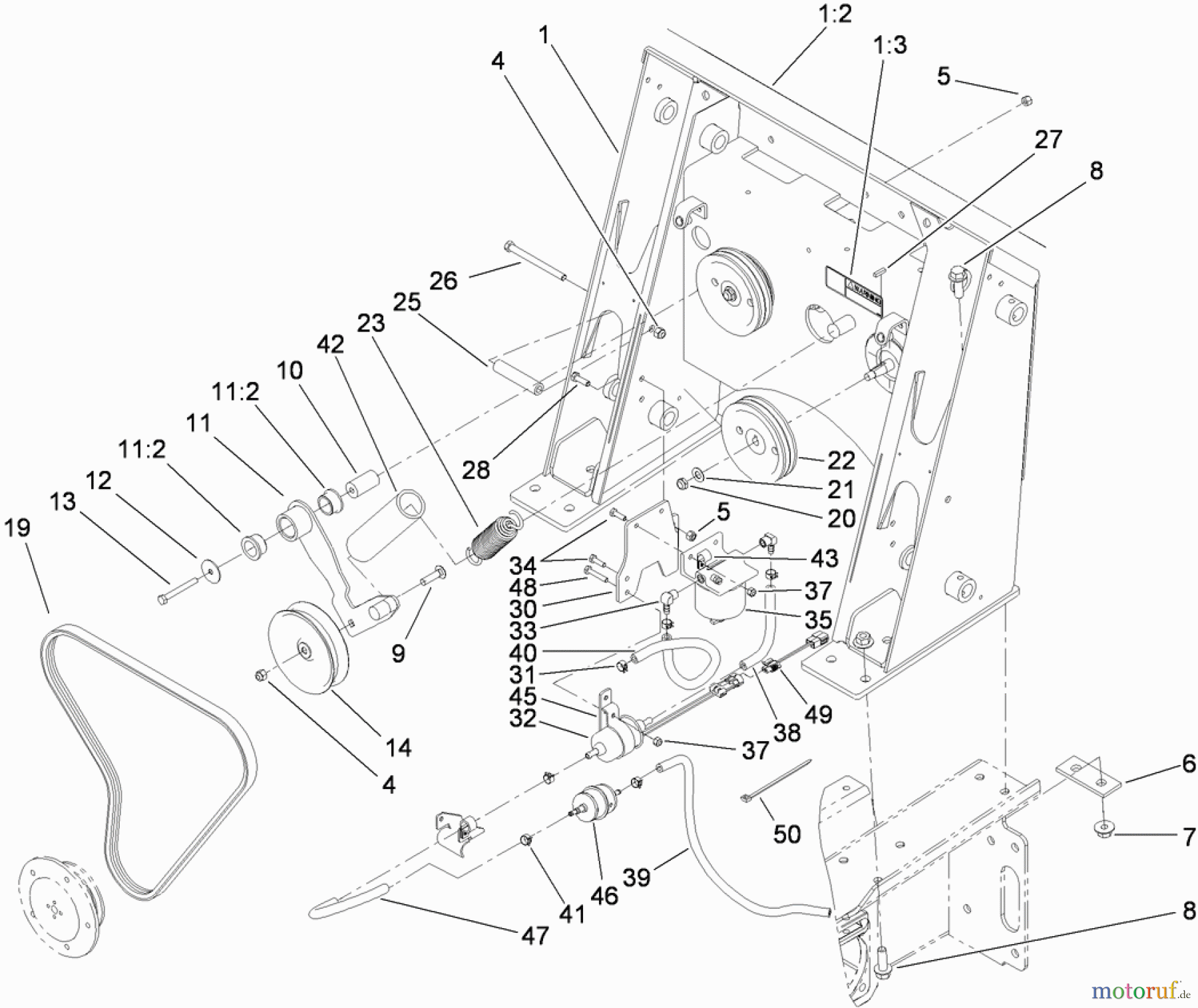 Compact Utility Loaders 22320 - Toro Dingo TX 525 Wide Track Compact Utility Loader (SN: 280000501 - 280999999) (2008) LOADER TOWER, FUEL PUMP AND DRIVE ASSEMBLY
