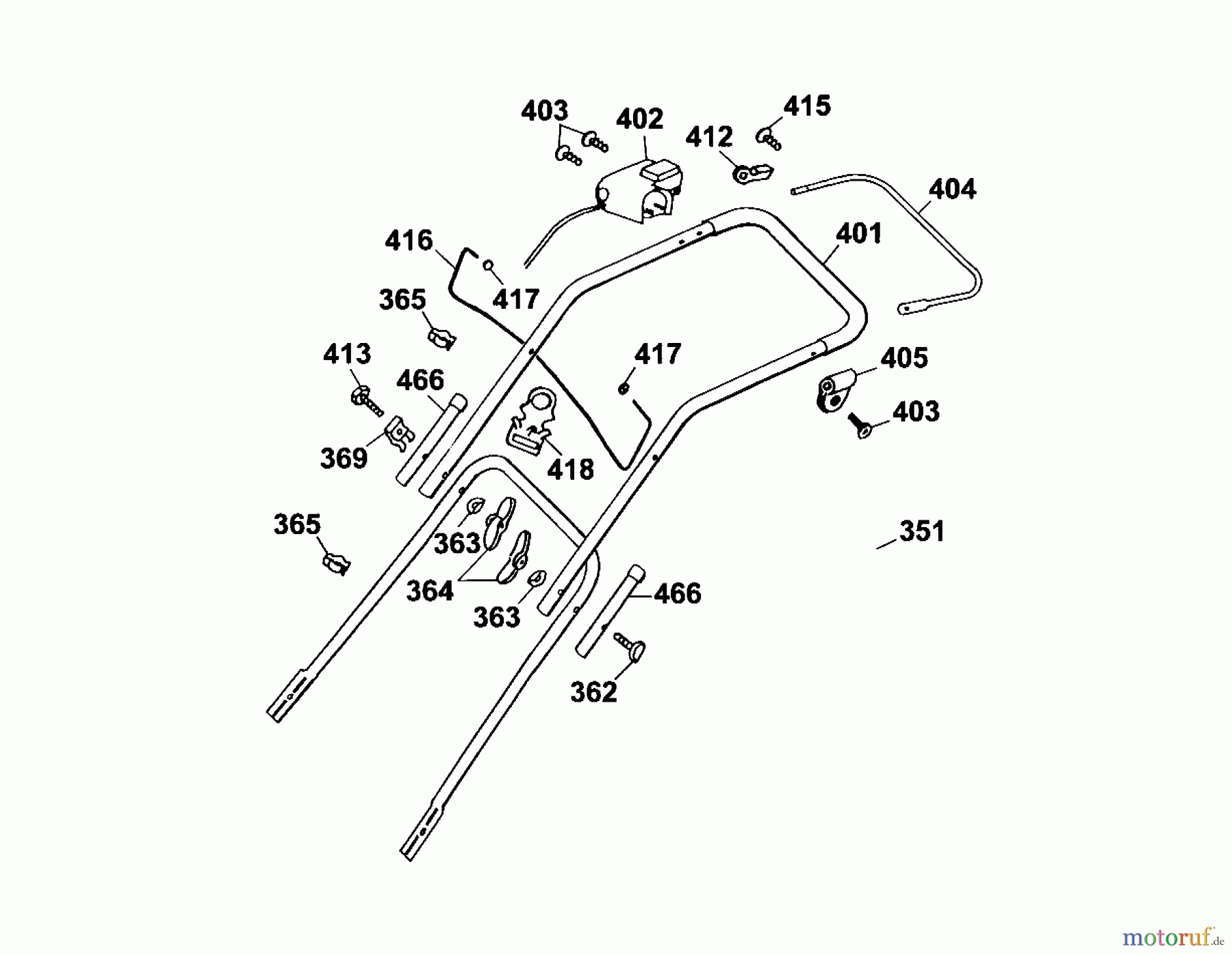  Wolf-Garten Tondeuse électrique WGI 40 E 4028007 Série A  (2002) Brancard